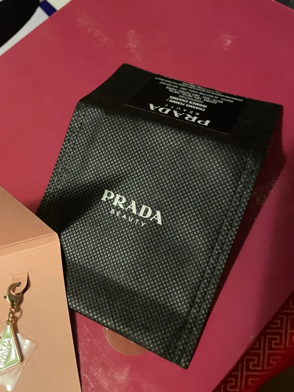 Prada Gold & Pink Enamel Logo Charm Set - Picture 15 of 15